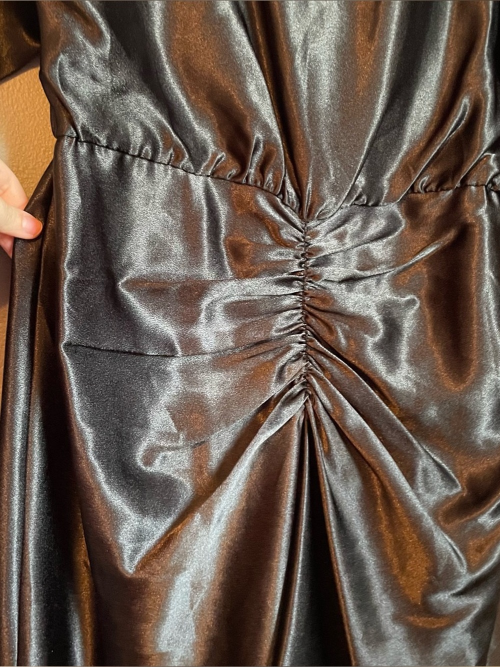 NWT Julia Jordan Sz 12 Women’s Long Sleeve Satin Cocktail Midi Dress Ret $139! - Picture 7 of 16
